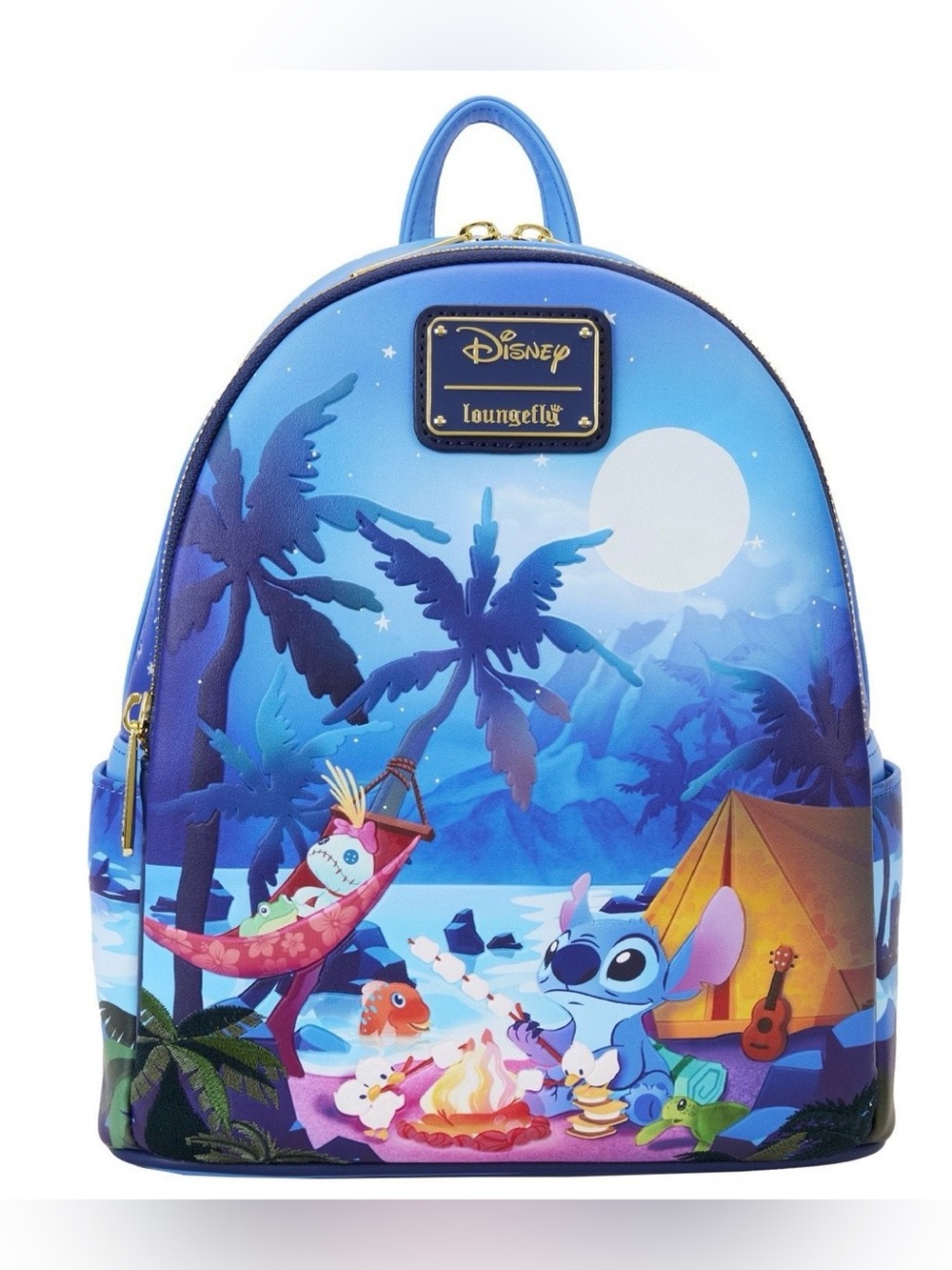 Loungefly Blue Lilo & Stitch Night Beach Mini Backpack